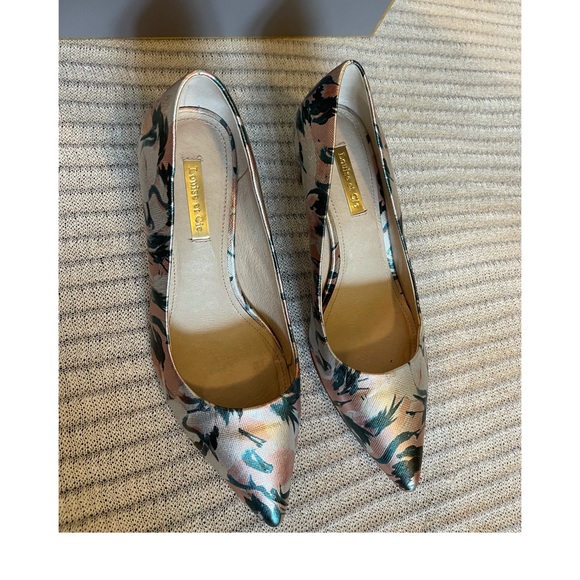 Metallic floral pumps - Picture 3 of 7